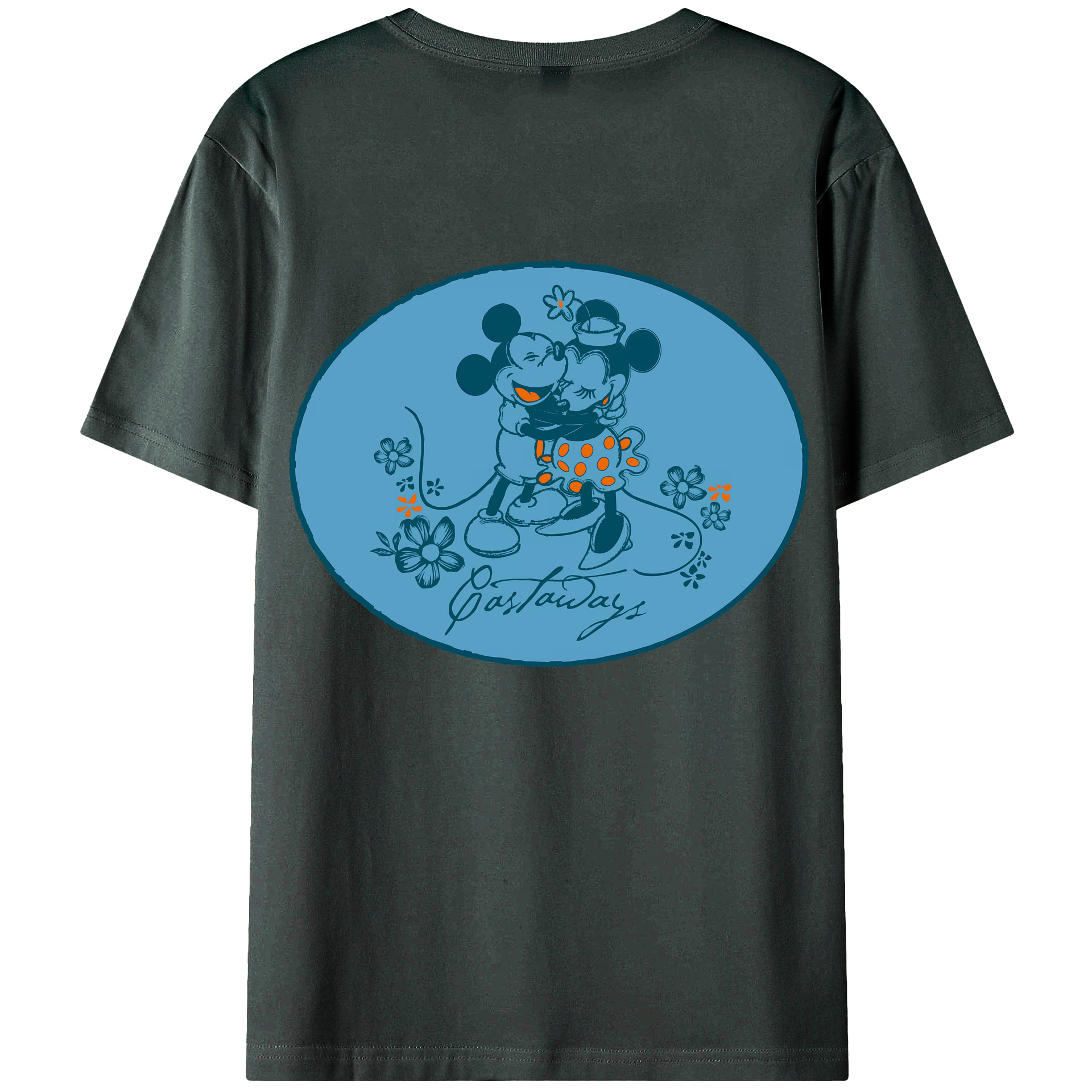 （画像用） ミッキーマウス Mickey Mouse 綿100％ メンズ半袖Tシャツ（バックプリント） 通気性